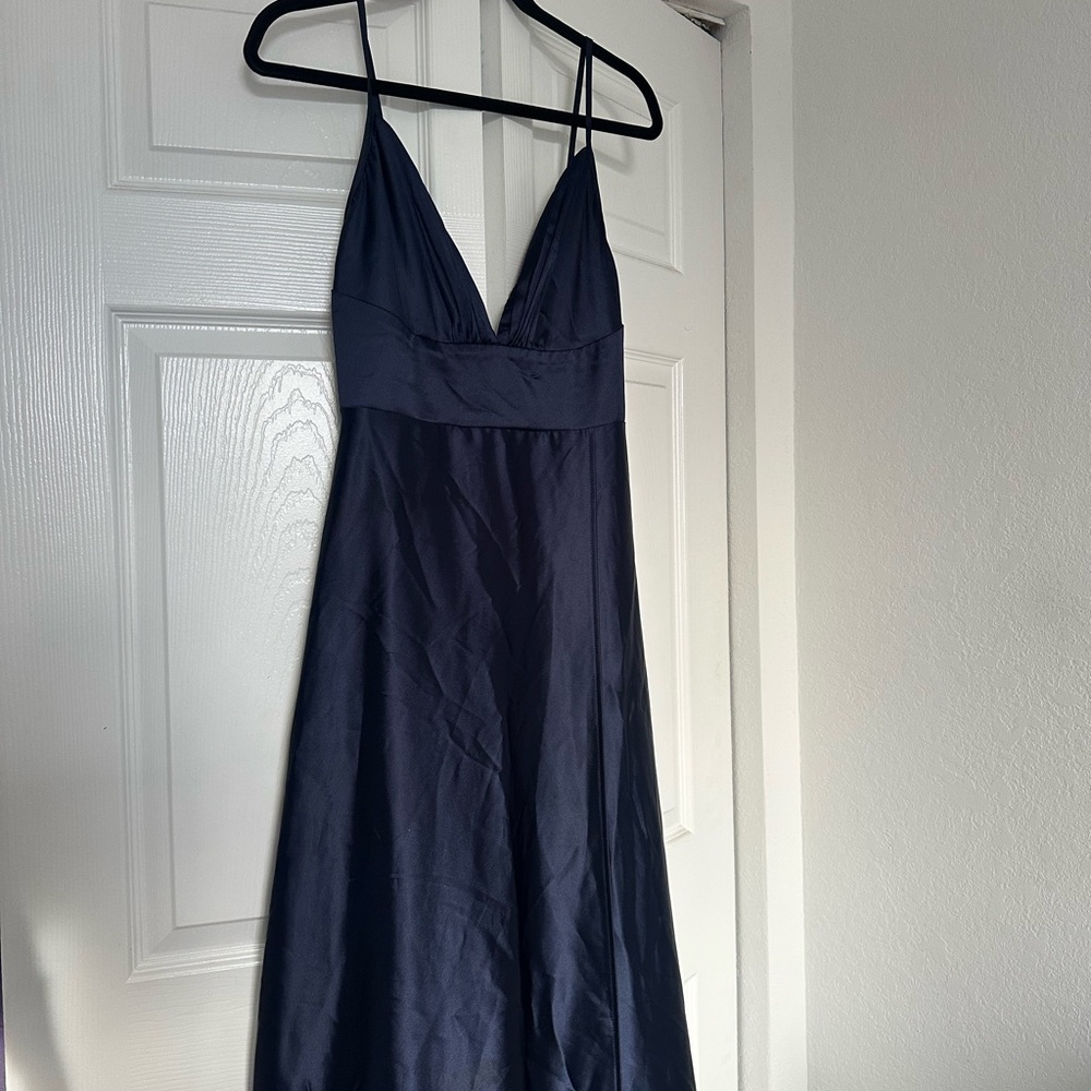 Fashion Nova Strapless Midnight Blue Dress